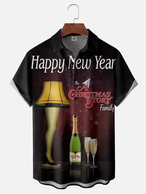 Men's Christmas Funny Graphic Short Sleeve Hawaiian Shirt